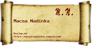 Macsa Nadinka névjegykártya